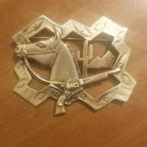 Western Horse Pistol Southwest Brooch Pin